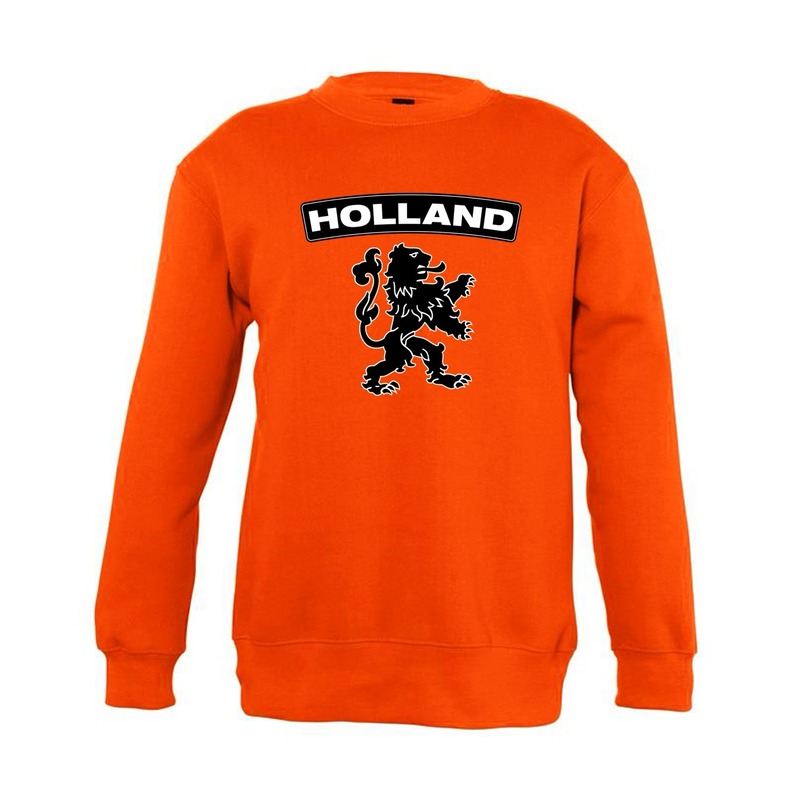 Oranje Holland zwarte leeuw sweater kinderen