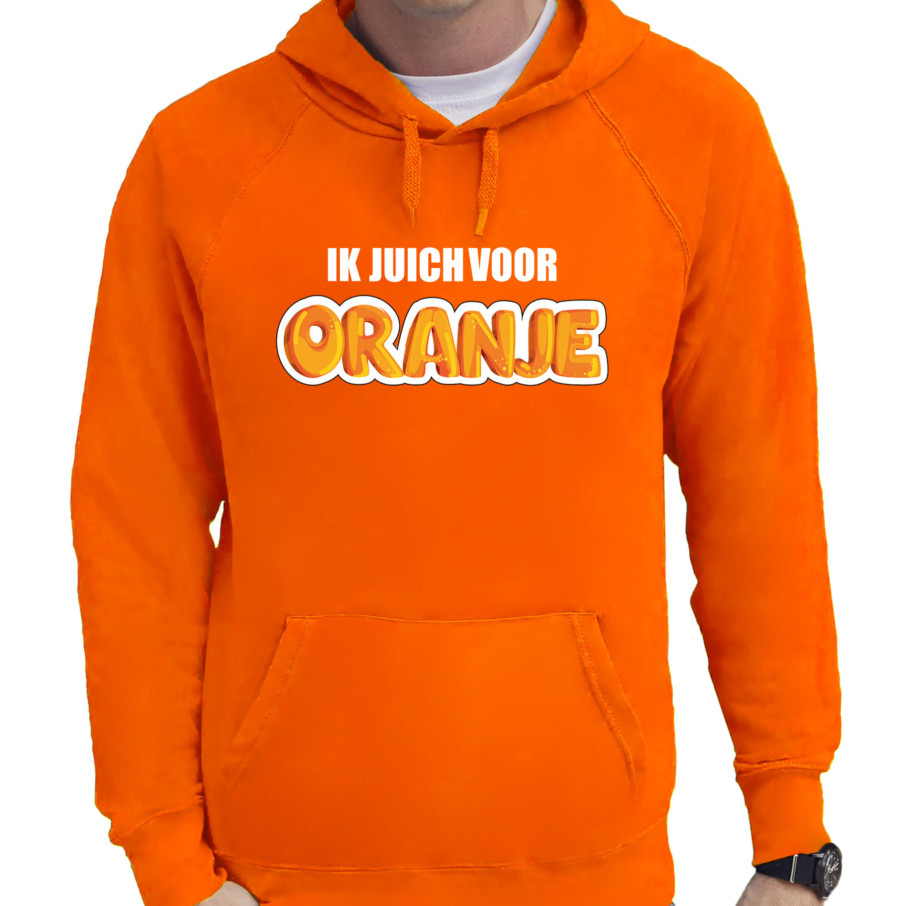 Oranje hoodie Holland-Nederland supporter ik juich voor oranje EK- WK voor heren