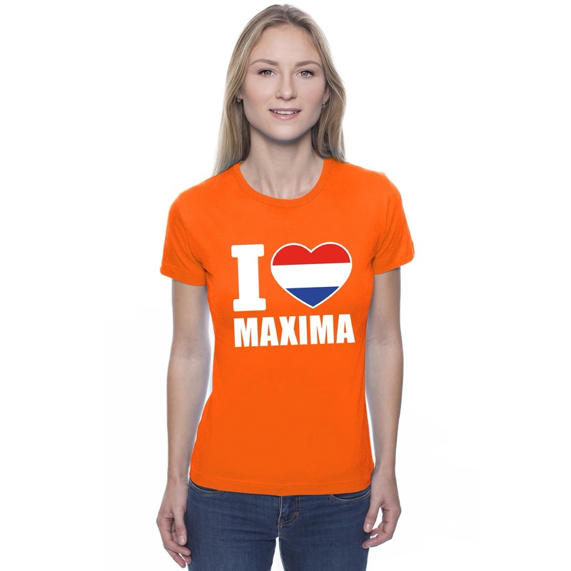 Oranje I love Maxima shirt dames