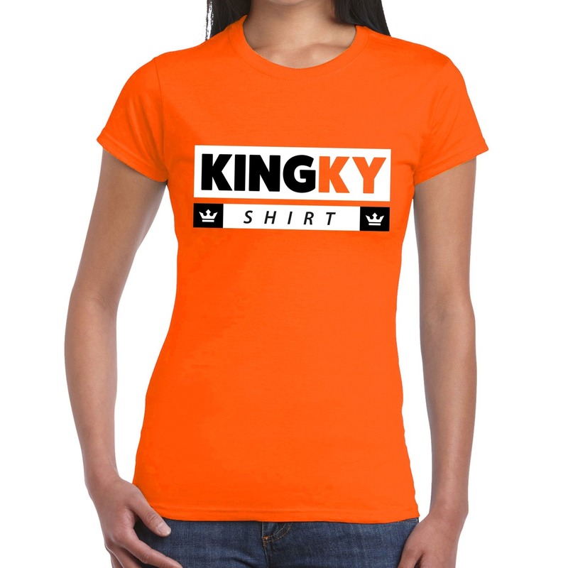 Oranje Kingky t-shirt voor dames