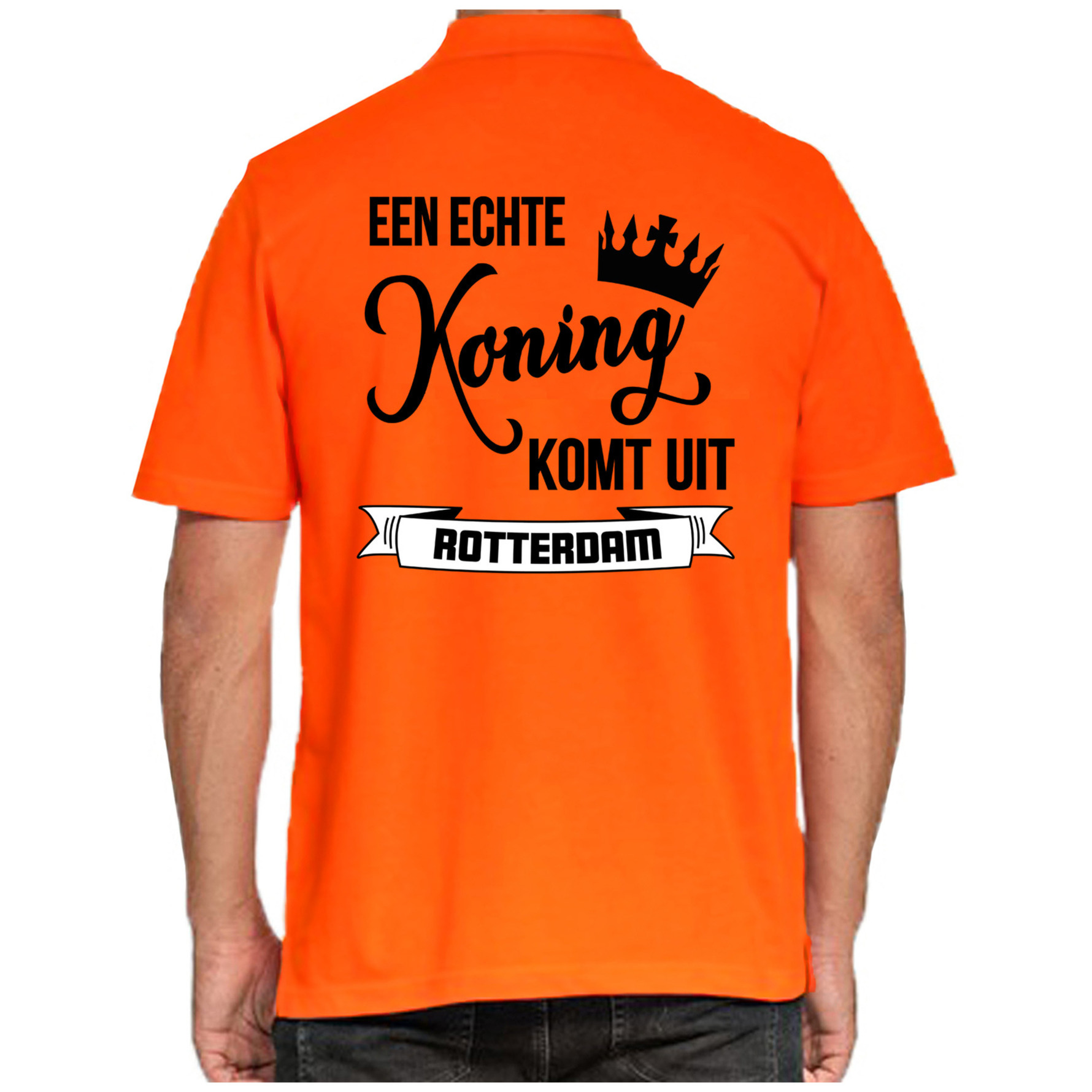 Oranje Koningsdag polo echte Koning komt uit Rotterdam heren