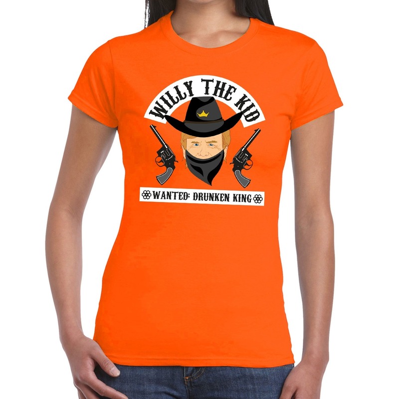 Oranje Koningsdag Willy the Kid t-shirt dames