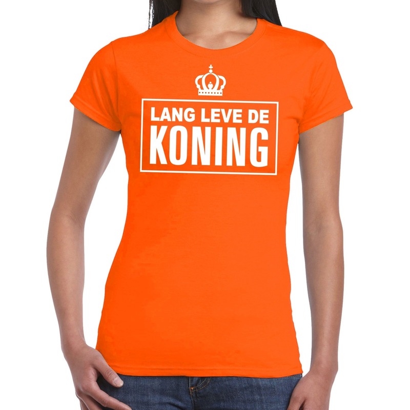 Oranje Lang leve de Koning t-shirt dames