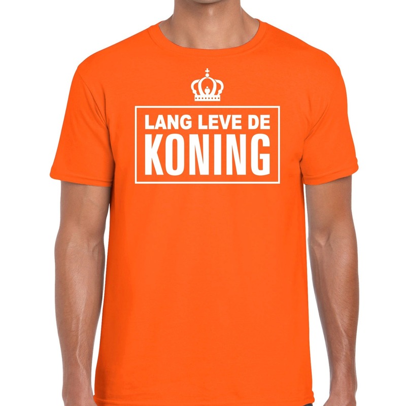 Oranje Lang leve de koning t-shirt heren