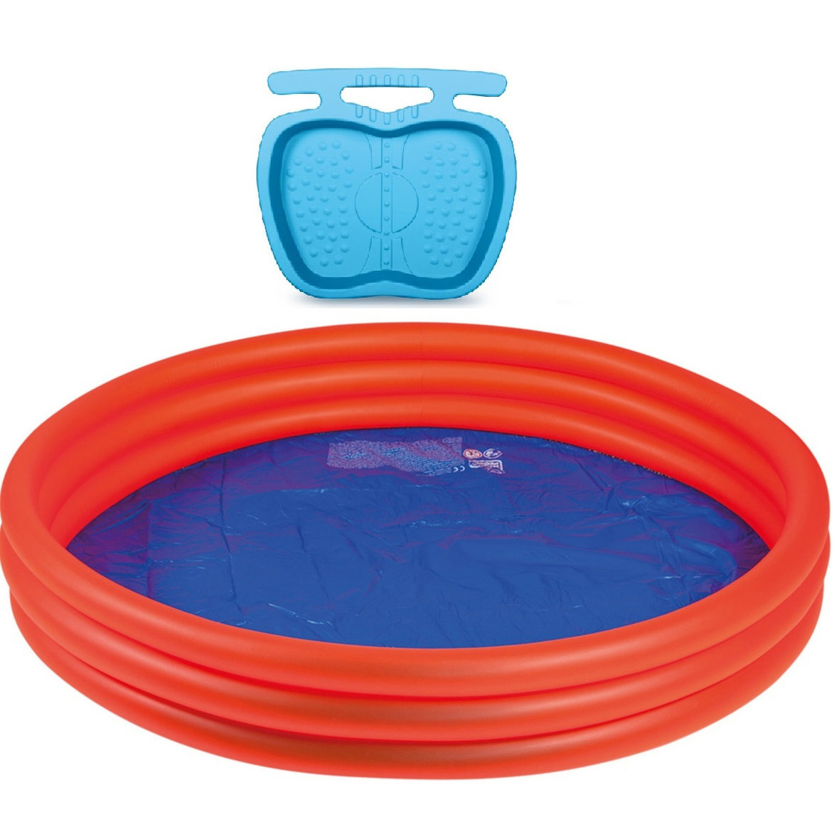 Oranje opblaasbaar zwembad 175 x 31 cm inclusief voetenbadje