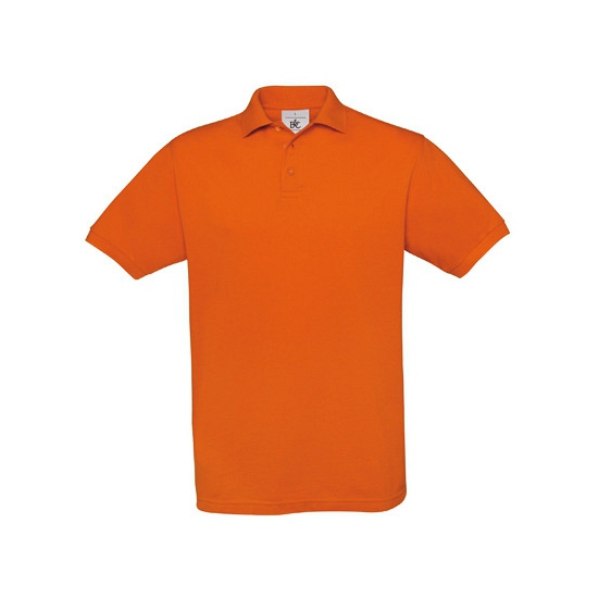 Oranje polo t-shirt met korte mouw L -