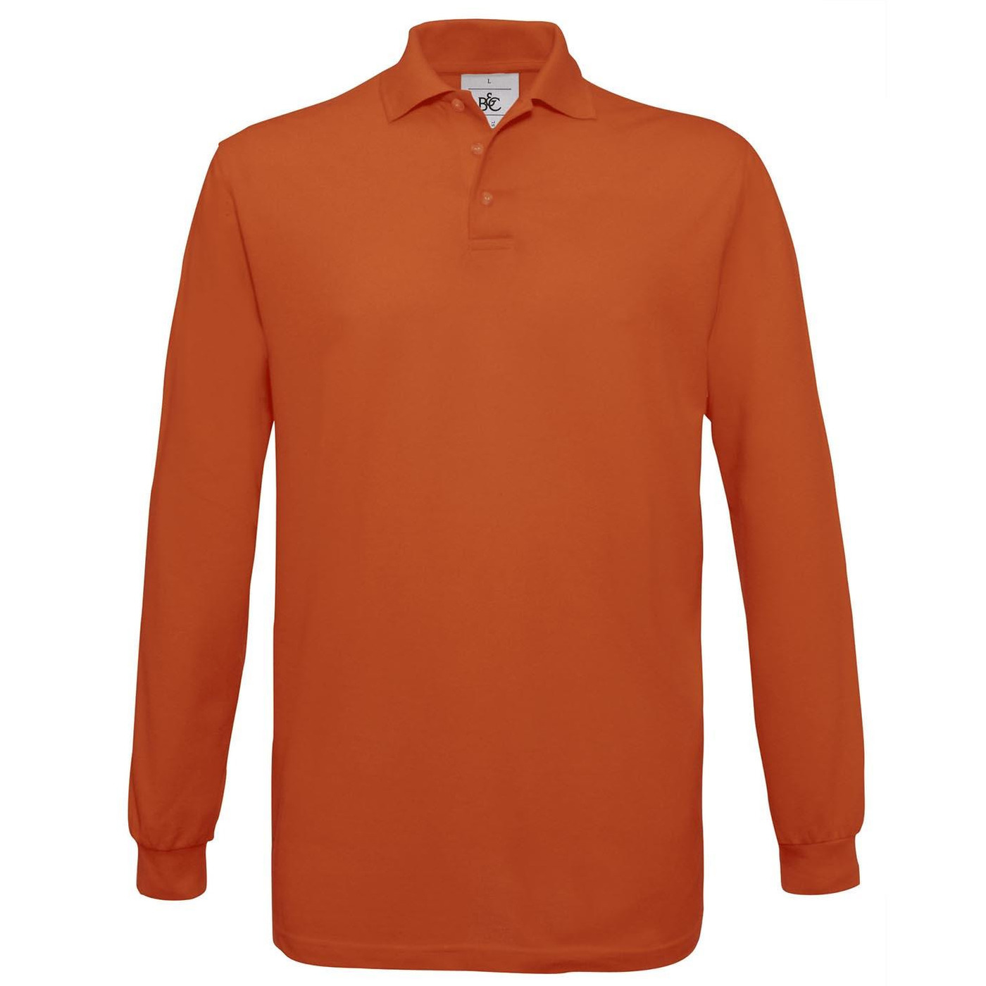 Oranje polo t-shirt met lange mouw S -