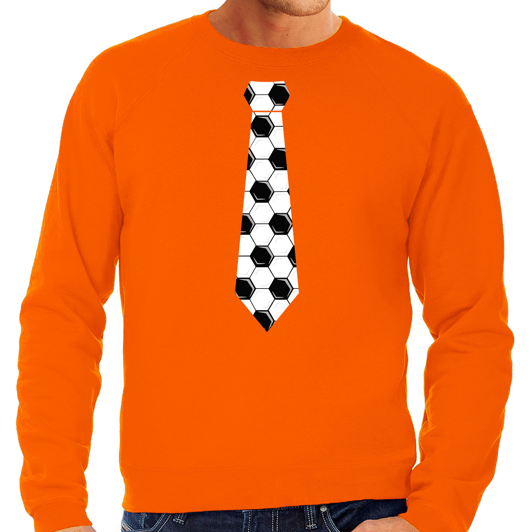 Oranje sweater-trui Holland-Nederland supporter voetbal stropdas EK- WK voor heren