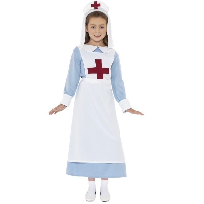 Ouderwets verpleegster kostuum voor meisjes 130-143 (7-9 jaar) -