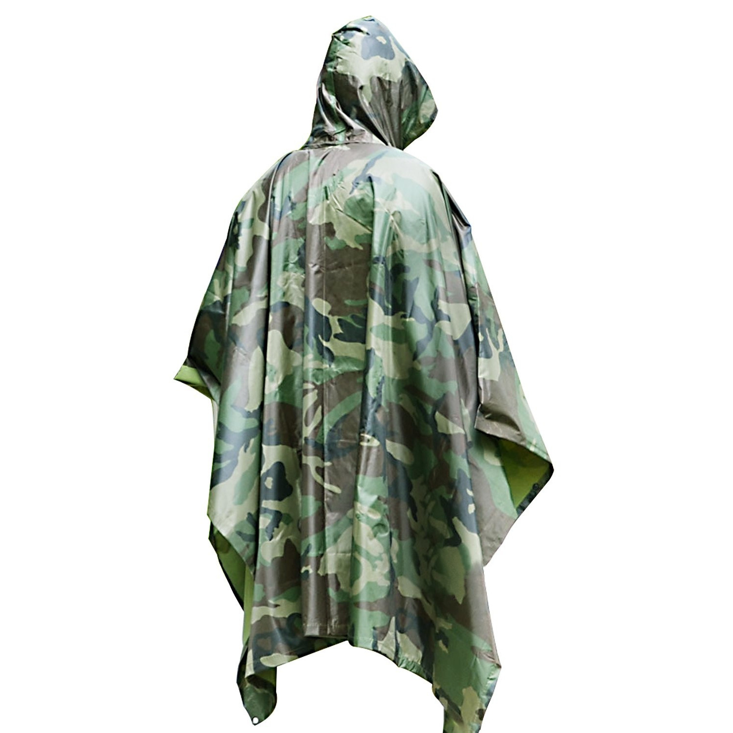 Pakket van 2x stuks herbruikbare camouflage regenponchos voor volwassenen one size