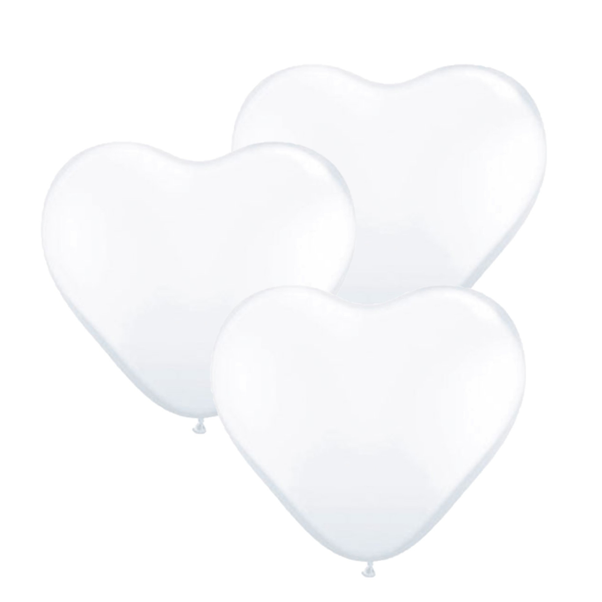 Pakket van 3x stuks qualatex hartjes XL ballonnen wit 90 cm