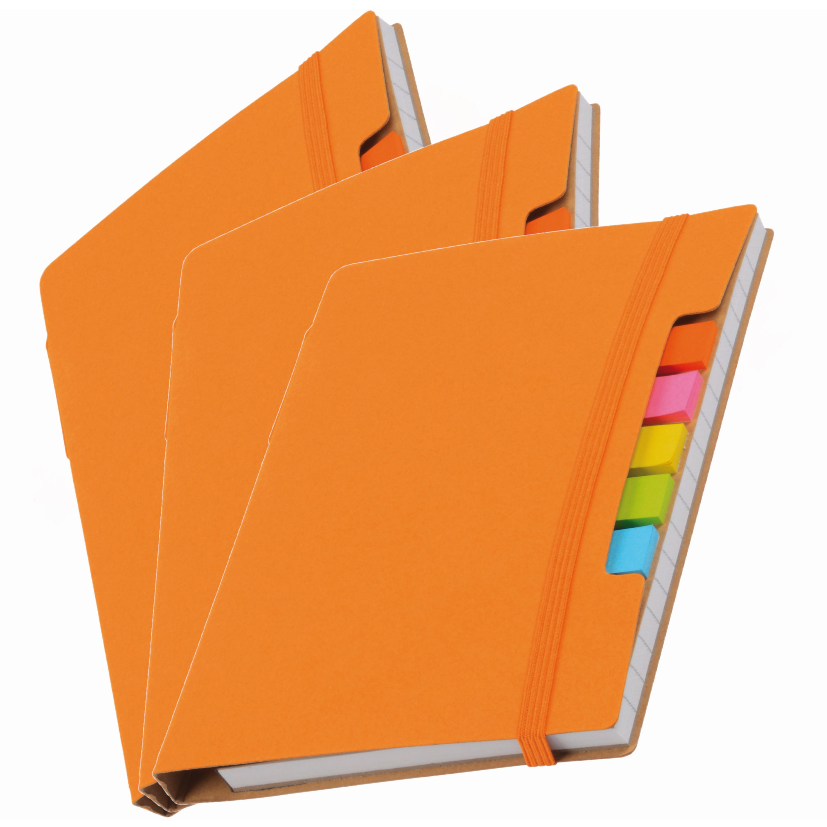 Pakket van 3x stuks schoolschriften/notitieboeken A6 gelinieerd oranje -