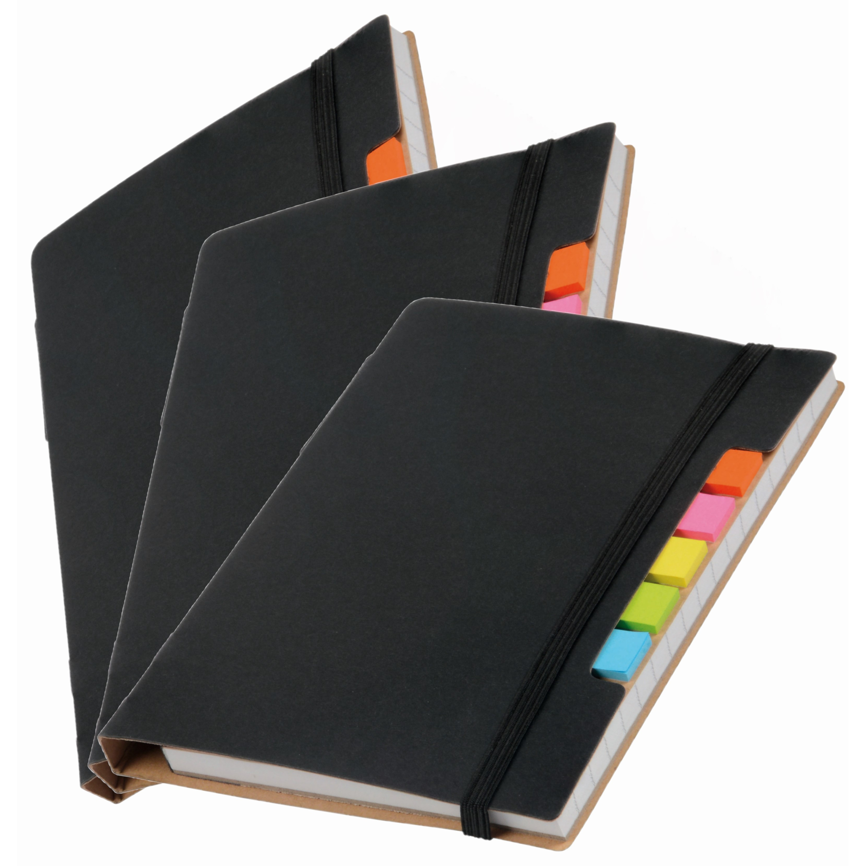 Pakket van 3x stuks schoolschriften/notitieboeken A6 gelinieerd zwart -