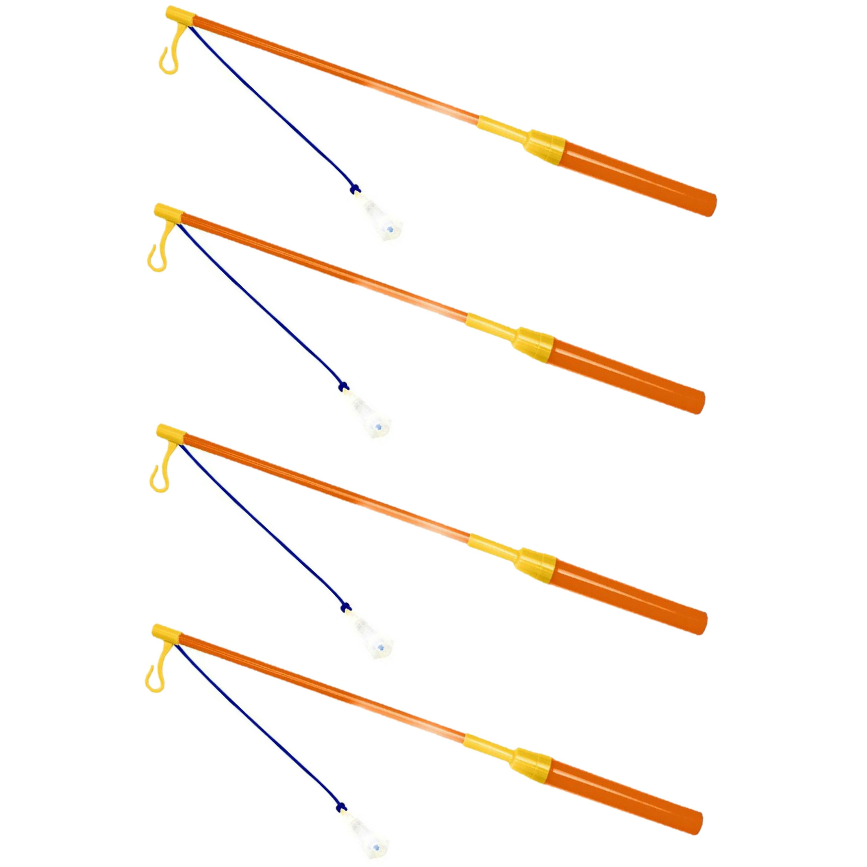 Pakket van 6x stuks lampionstokjes oranje/geel met lichtje 39 cm -