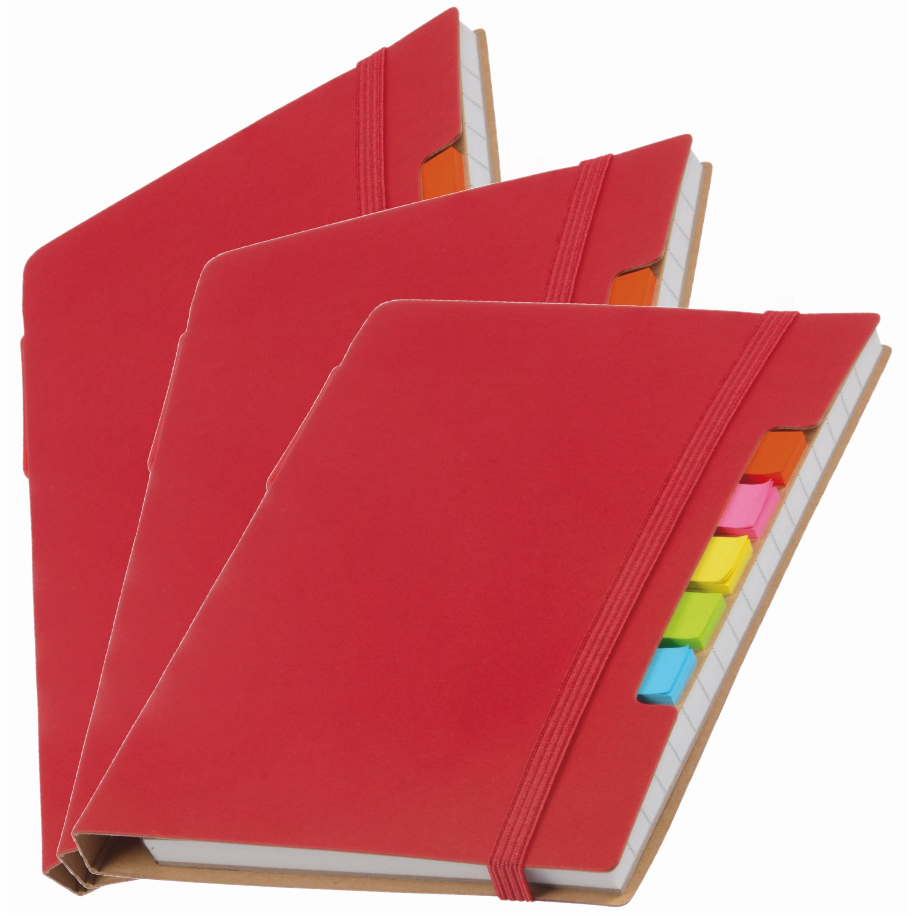 Pakket van 6x stuks schoolschriften/notitieboeken A6 gelinieerd rood -