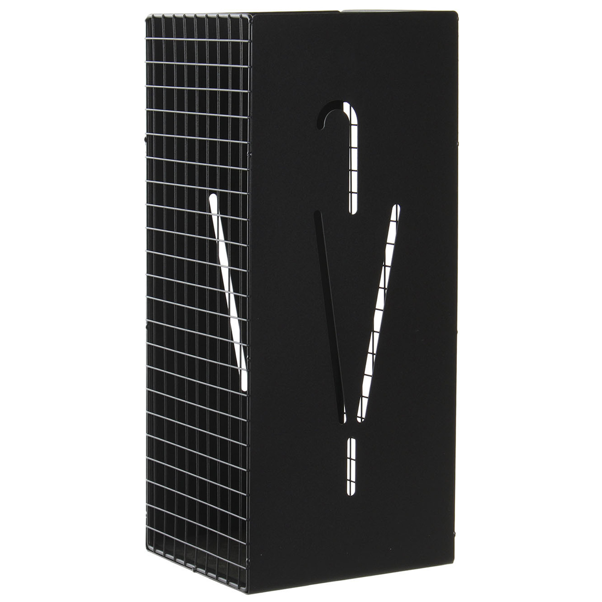 Paraplubak-parapluhouder zwart metaal met decoraties D20 x H47 cm
