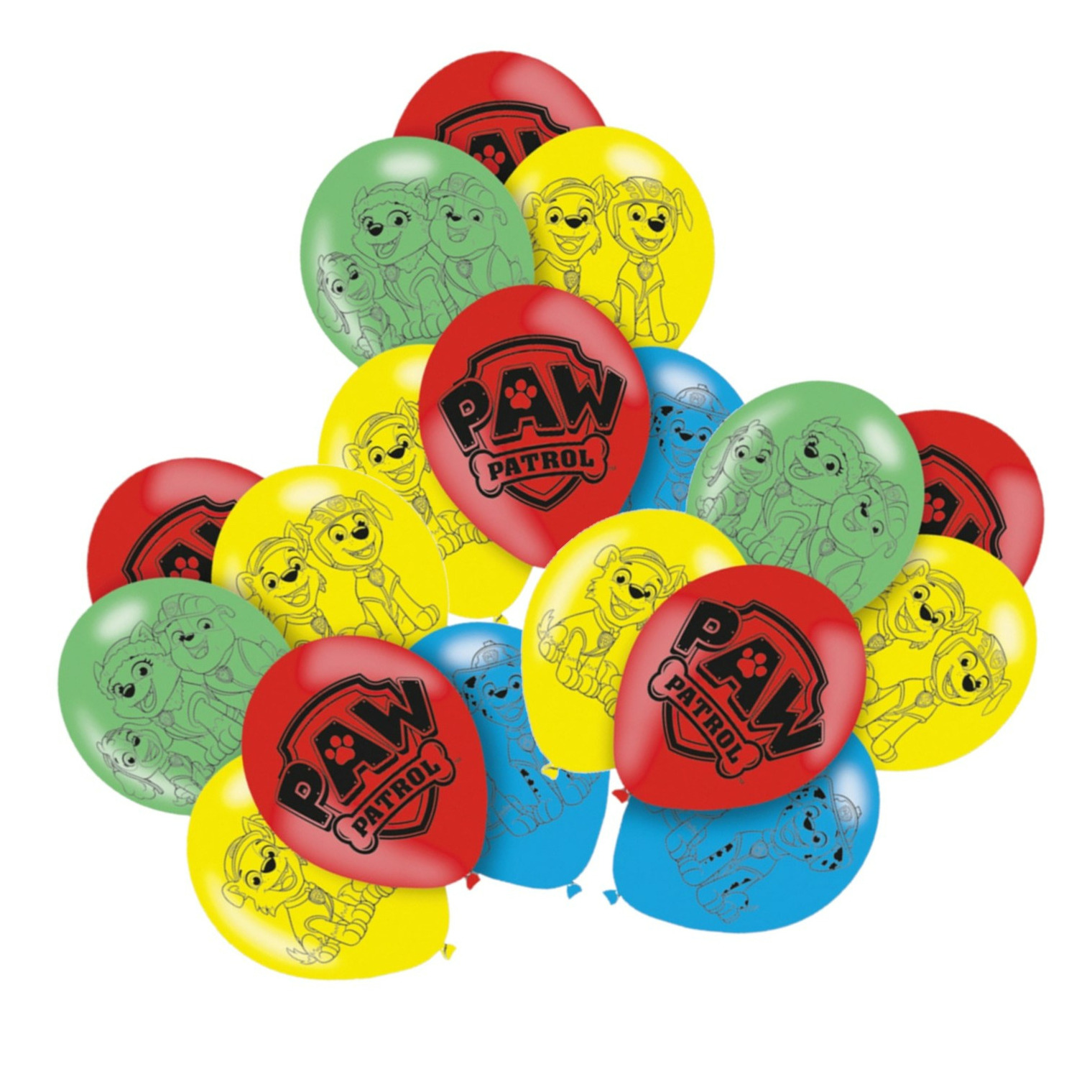Paw Patrol themafeest ballonnen - 12x - gekleurd - 28 cm - voor kinderen