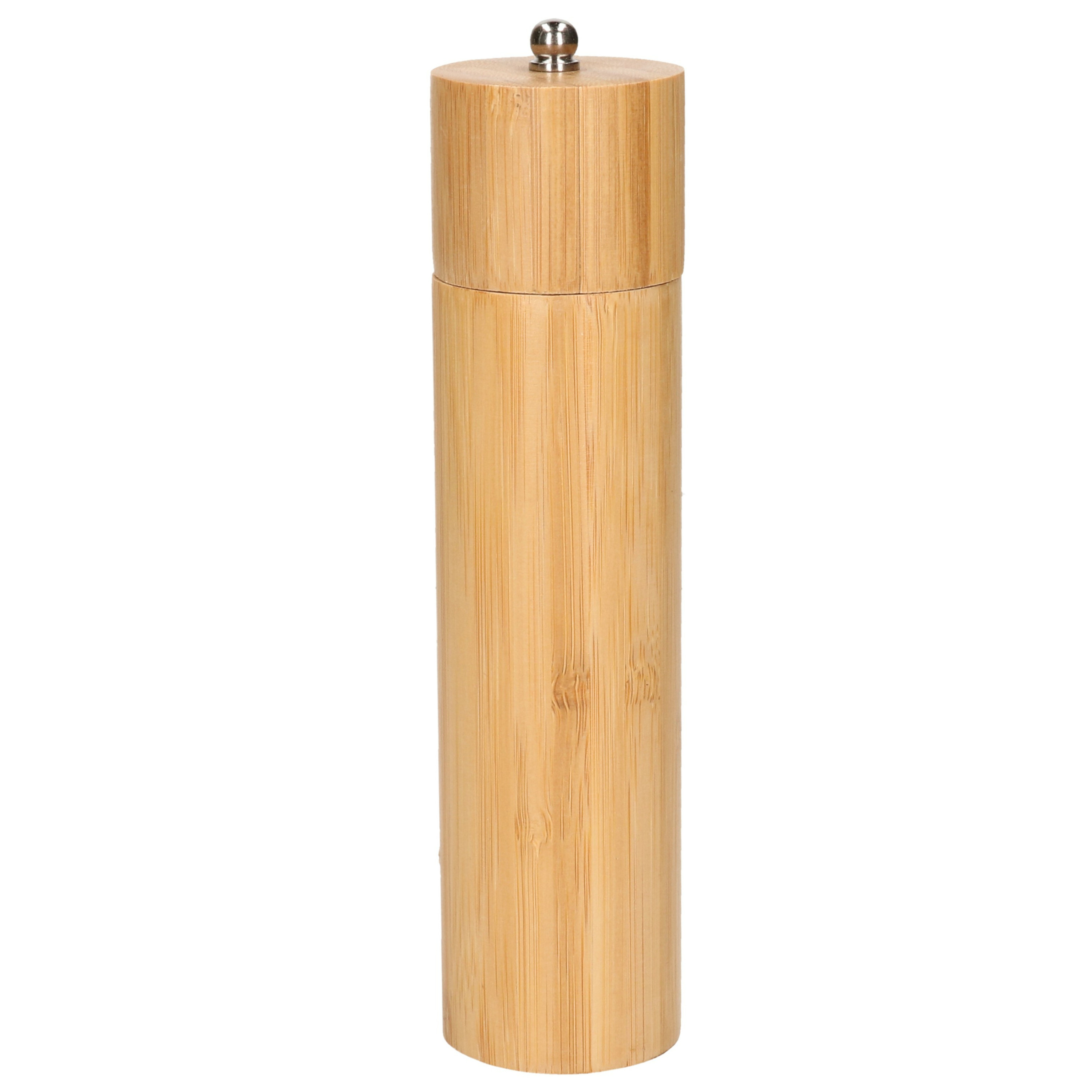 Pepermolen-zoutmolen bamboe hout beige 20 cm