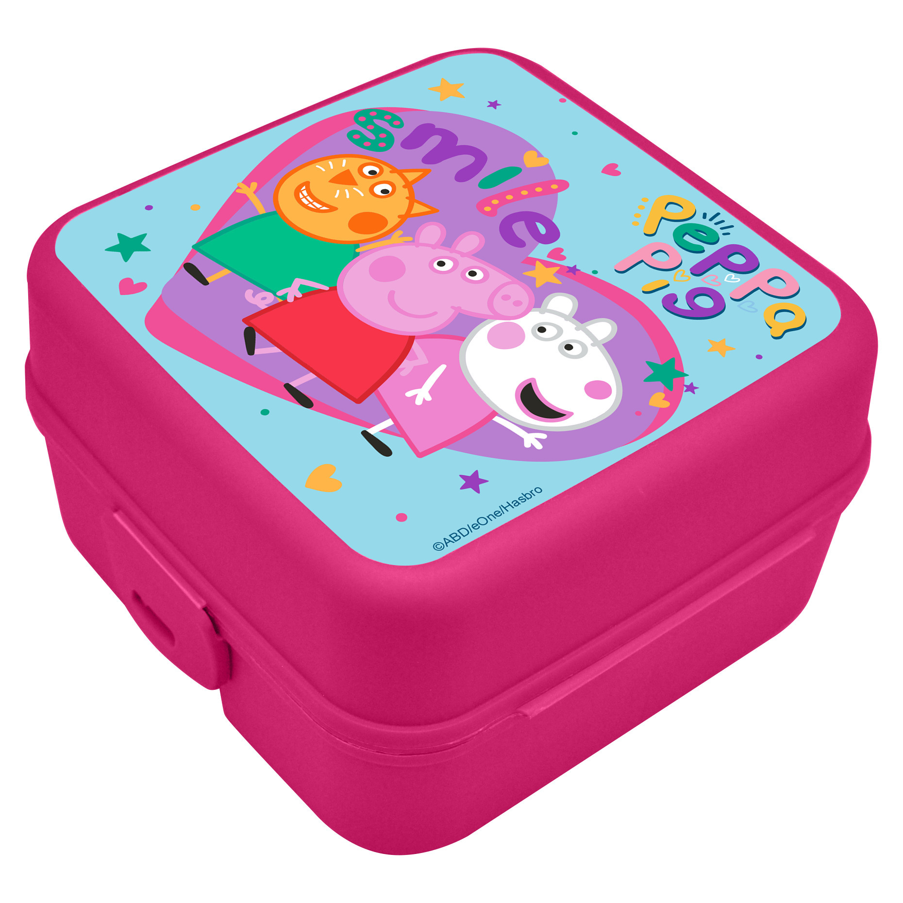 Peppa Pig broodtrommel-lunchbox voor kinderen roze kunststof 14 x 8 cm
