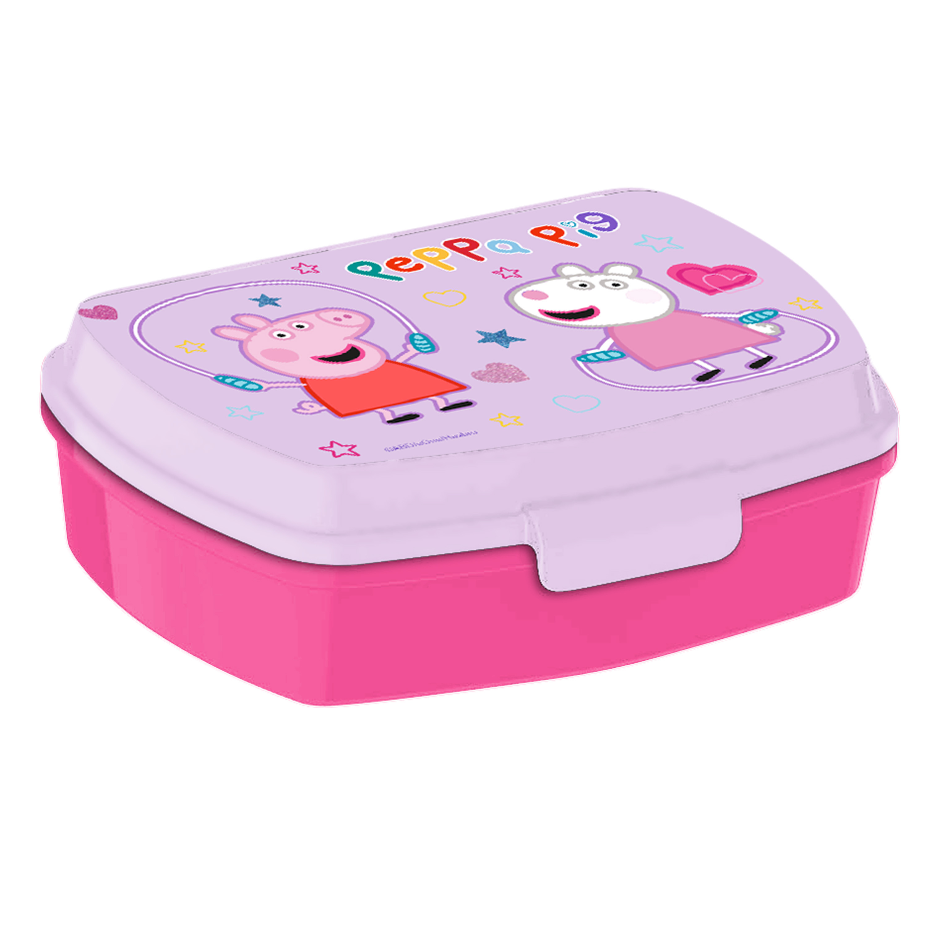 Peppa Pig broodtrommel-lunchbox voor kinderen roze- kunststof 20 x 10 cm
