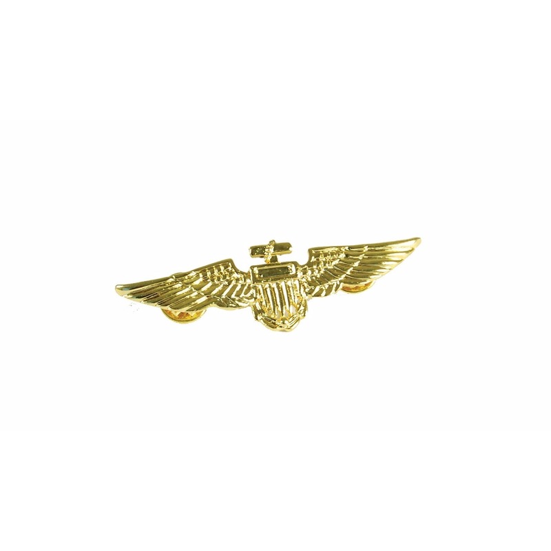 Piloten-Vliegeniers verkleed broche goud 7 cm