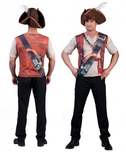 Piraat shirt met 3D opdruk voor heren