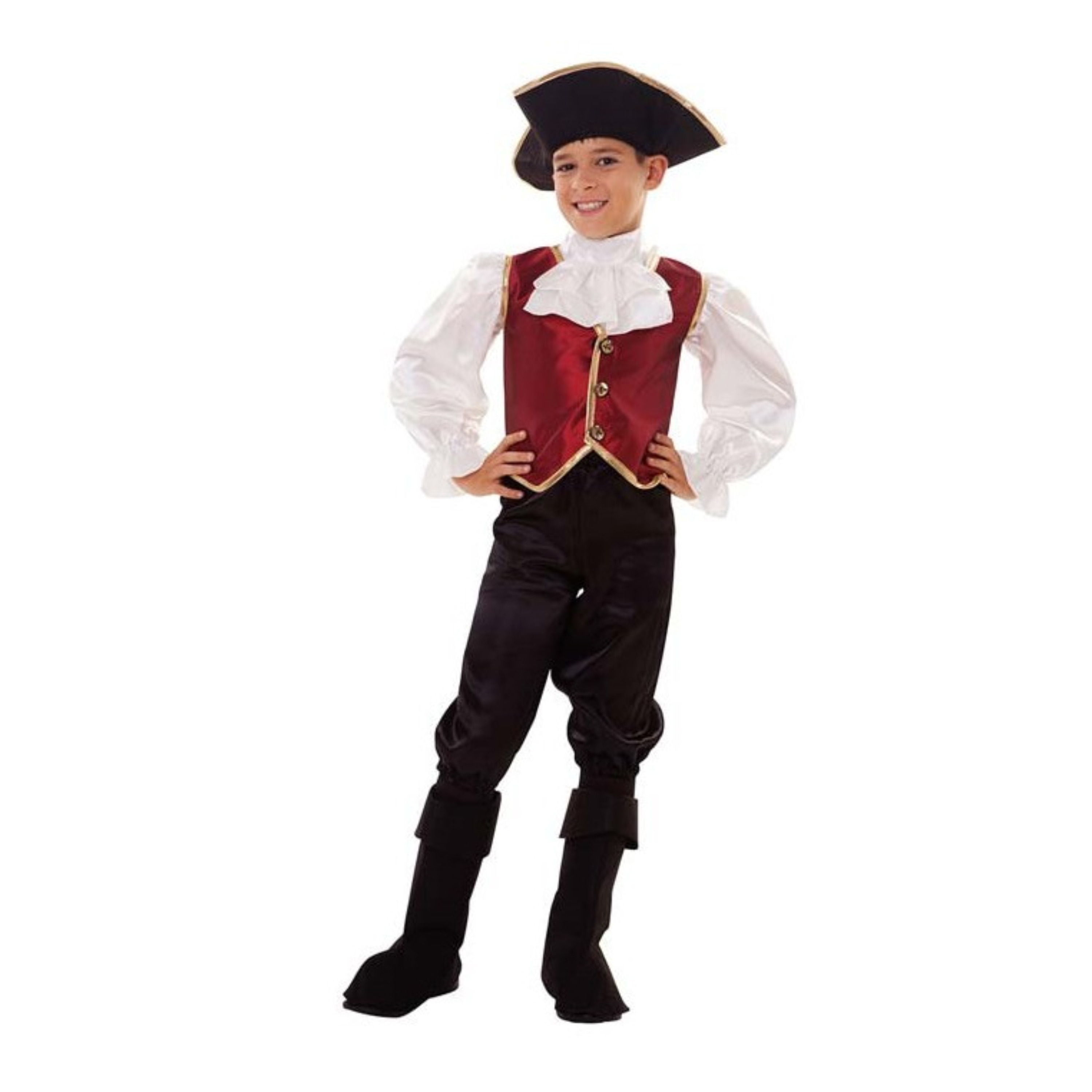 Piraten kostuum rood - zwart voor jongens - vierdelige verkleed set
