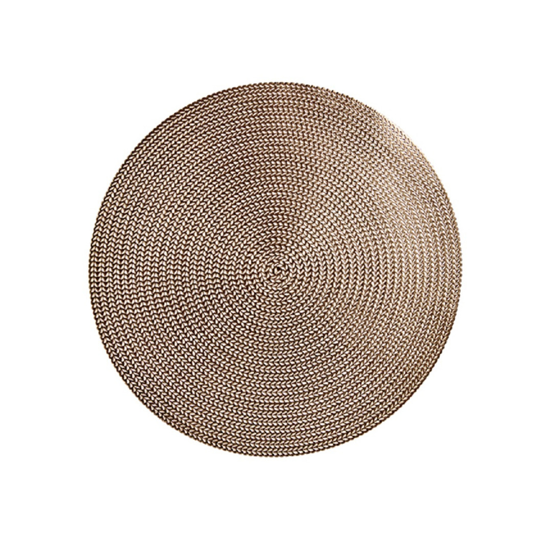Krist+ Placemat - metallic goud - rond - D38 cm - kunststof -