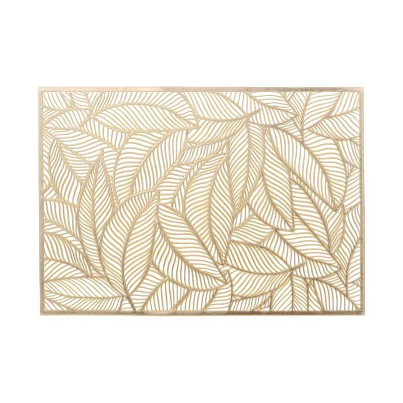 Placemat Nissa 1x goud blad motief 30 x 45 cm onderlegger