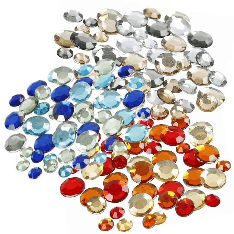 Plak diamantjes-steentjes mix set 1080 stuks