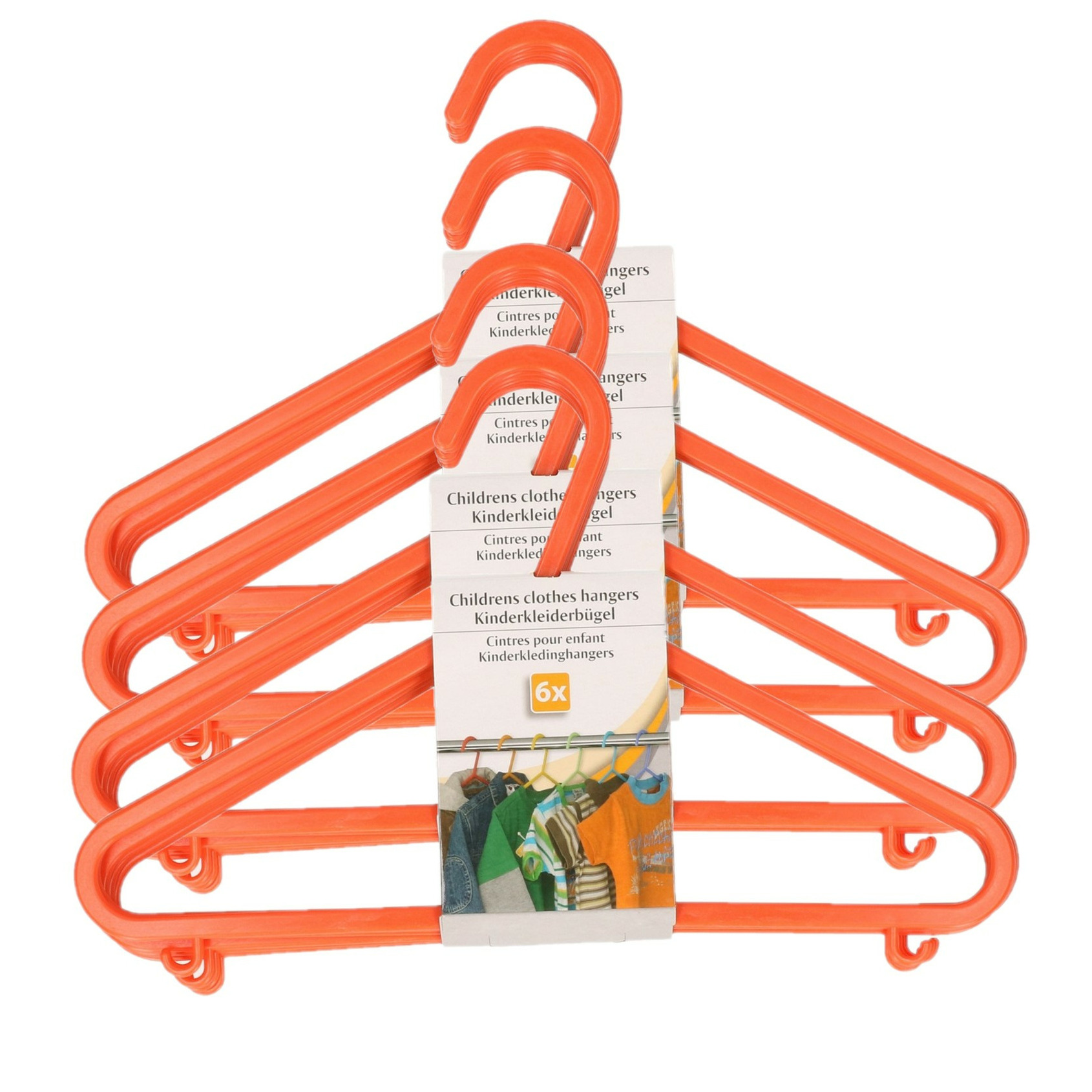 Plastic kinderkleding-baby kledinghangers oranje 30x stuks 17 x 28 cm