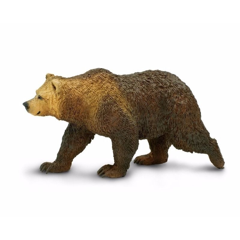 Plastic speelgoed figuur grizzly beer 12 cm