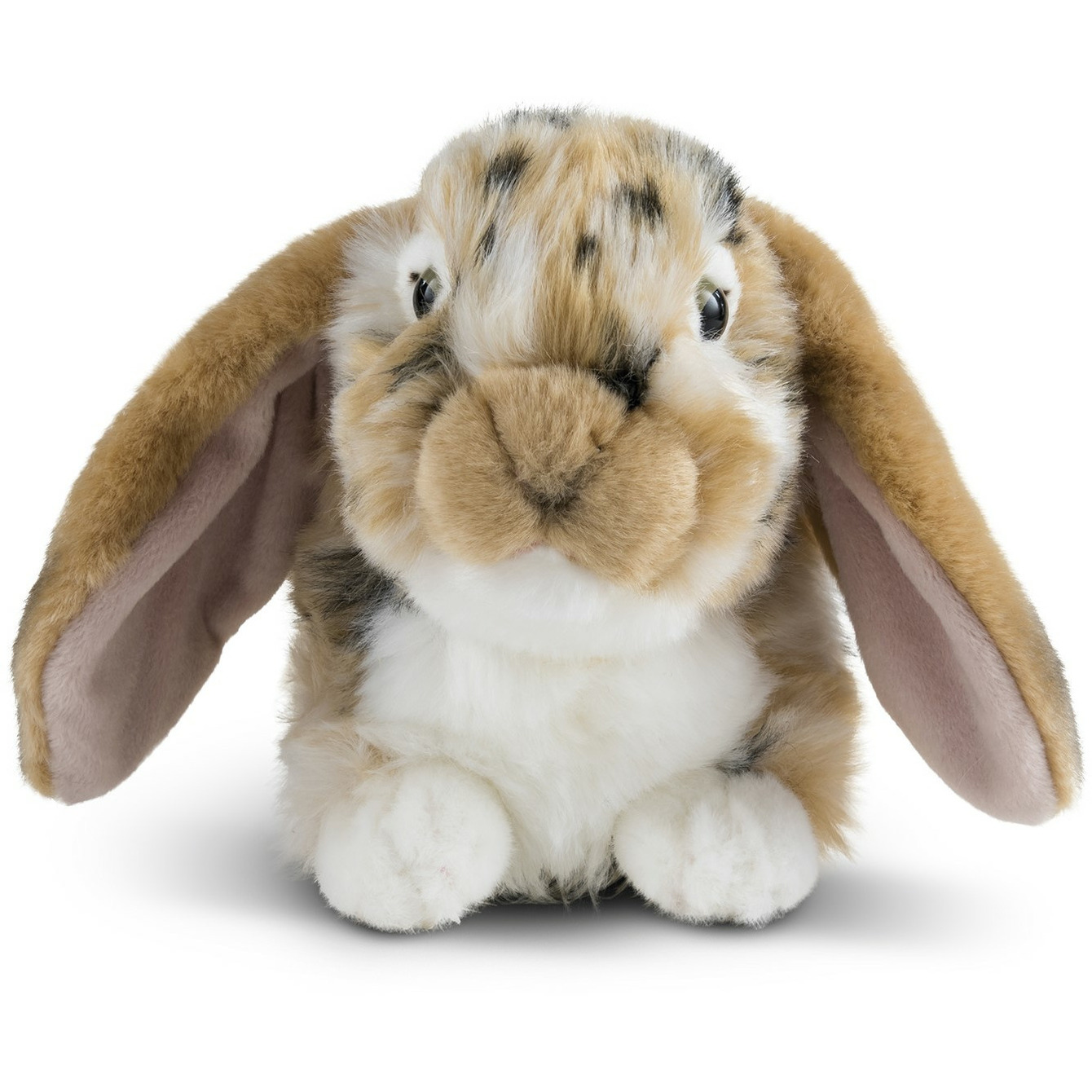 Living Nature Pluche bruin/wit hangoor konijn knuffel 30 cm speelgoed -