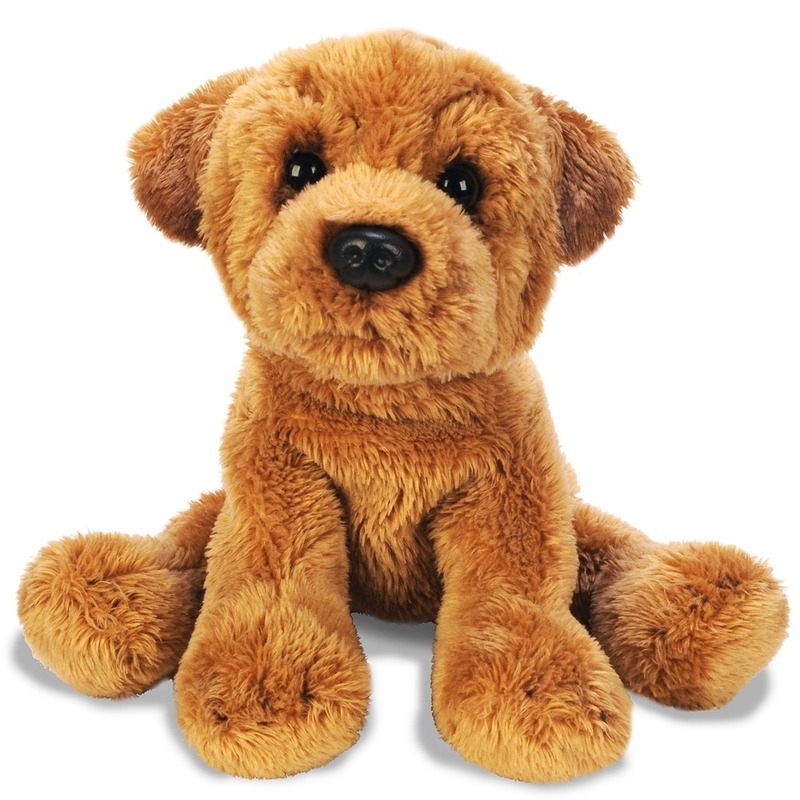 Pluche bruine sharpei honden knuffel 13 cm speelgoed