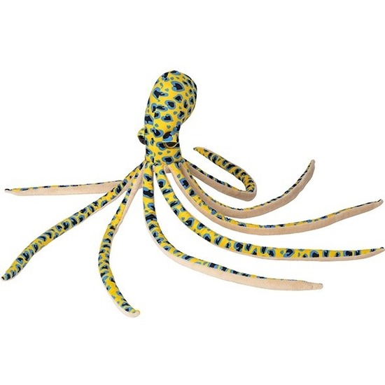 Pluche gele octopus-inktvis knuffel 55 cm speelgoed