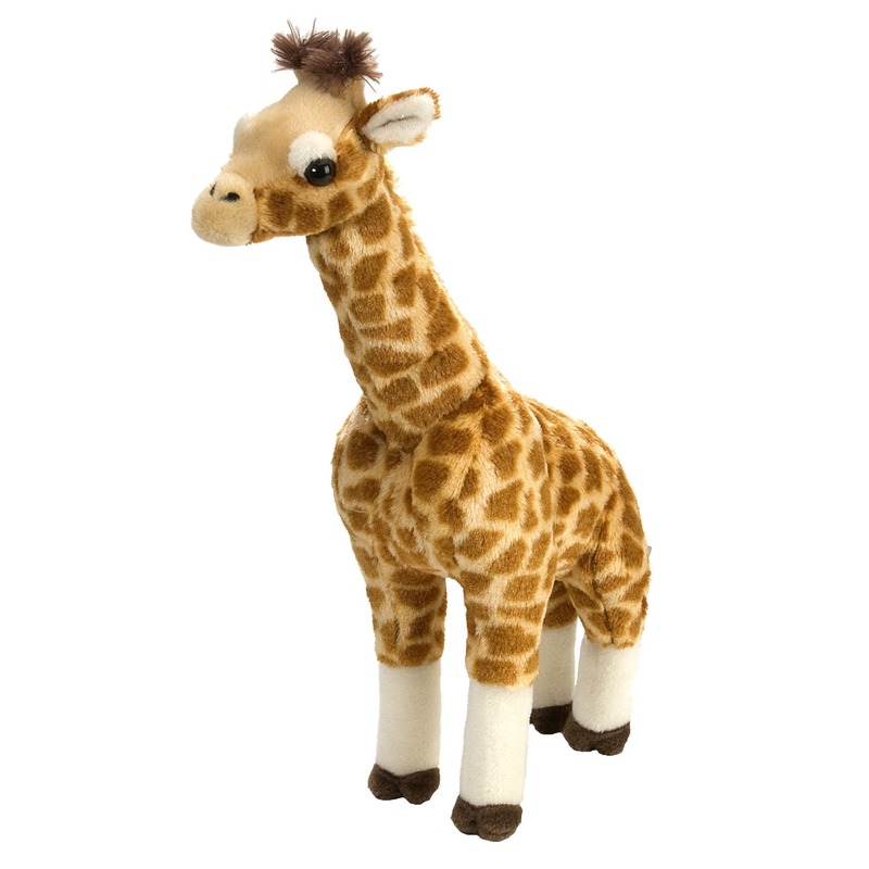 Pluche gevlekte staande giraffe knuffel 43 cm speelgoed