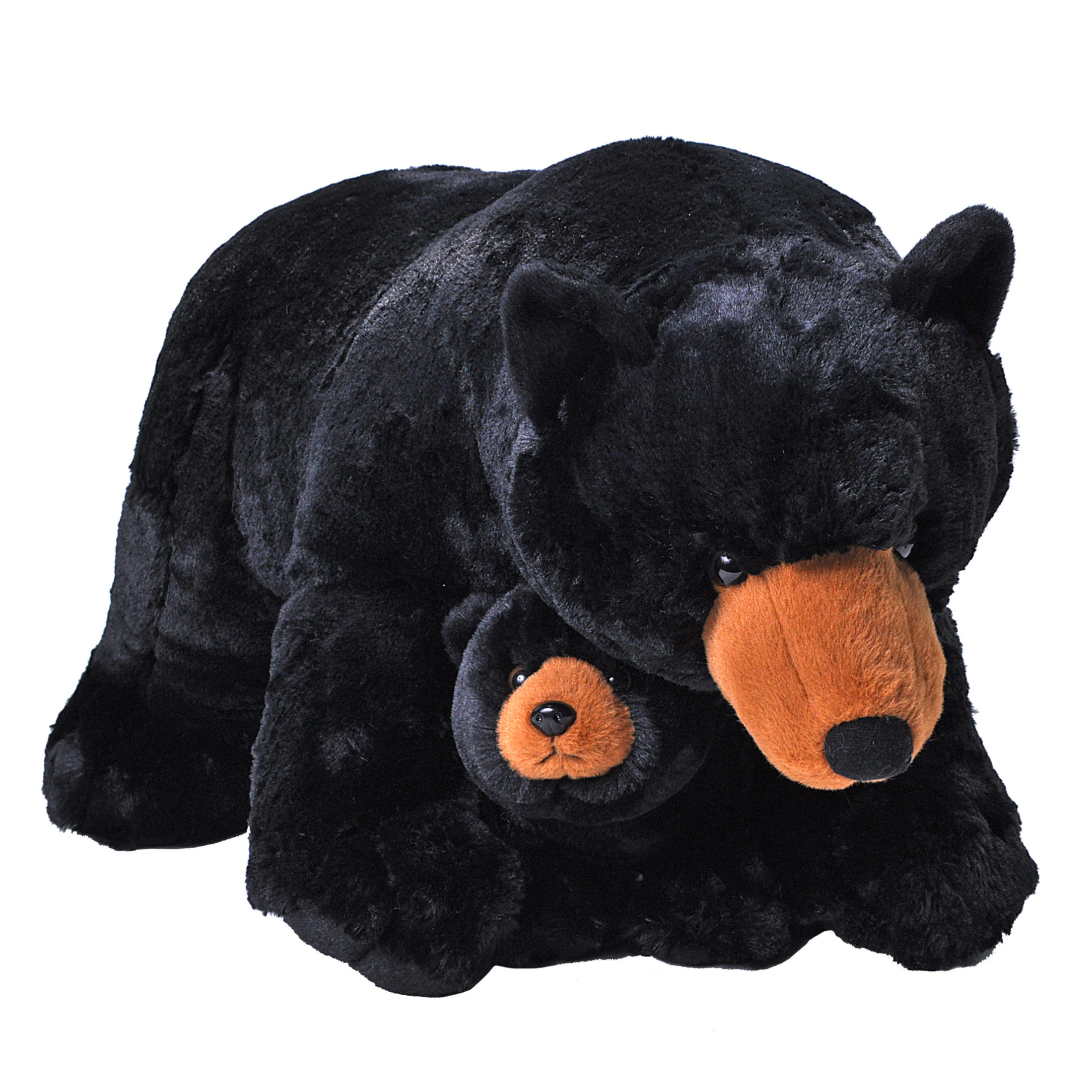 Pluche knuffel dieren familie zwarte beren 76 cm -