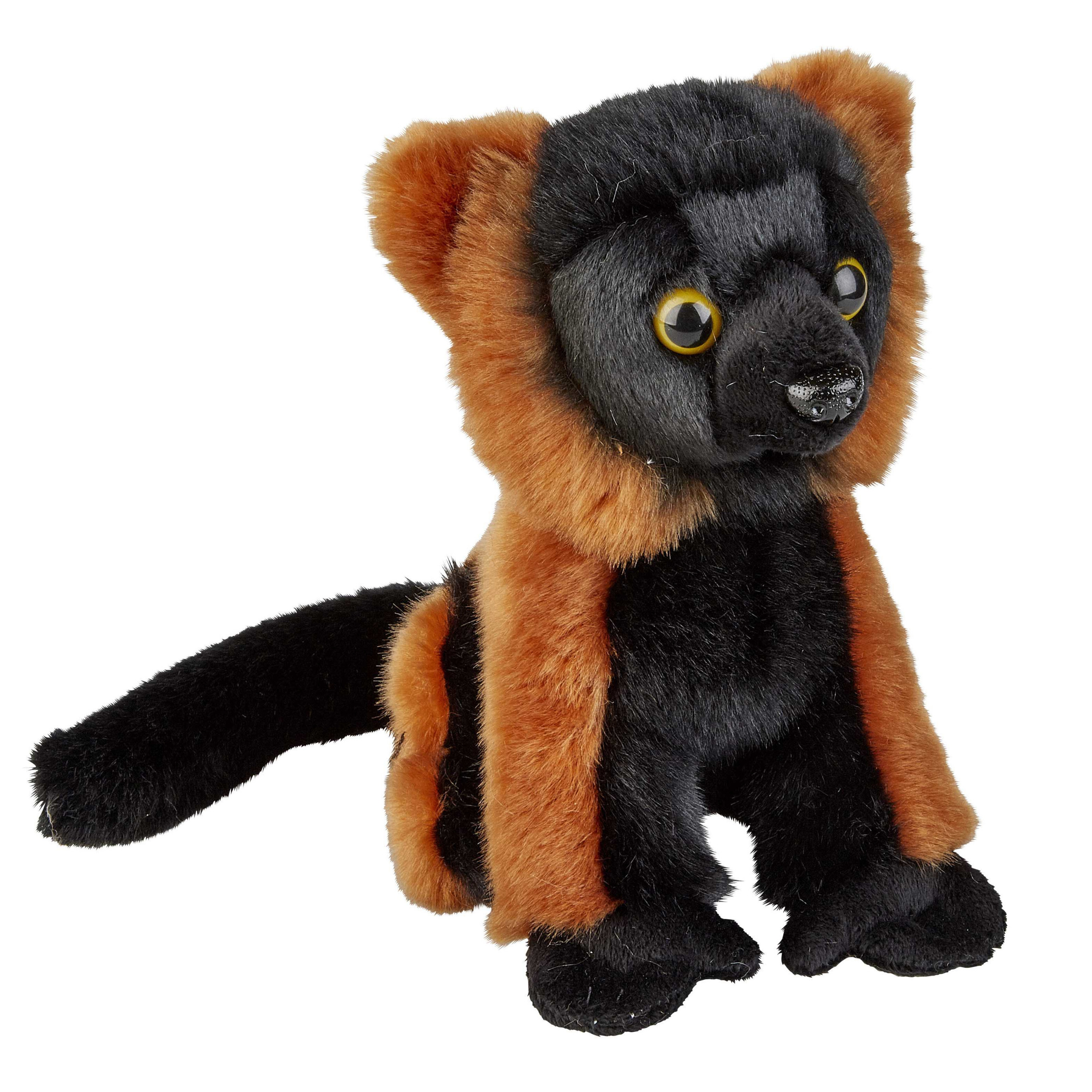 Ravensden Pluche knuffel dieren rood/zwart Lemur aapje 18 cm -