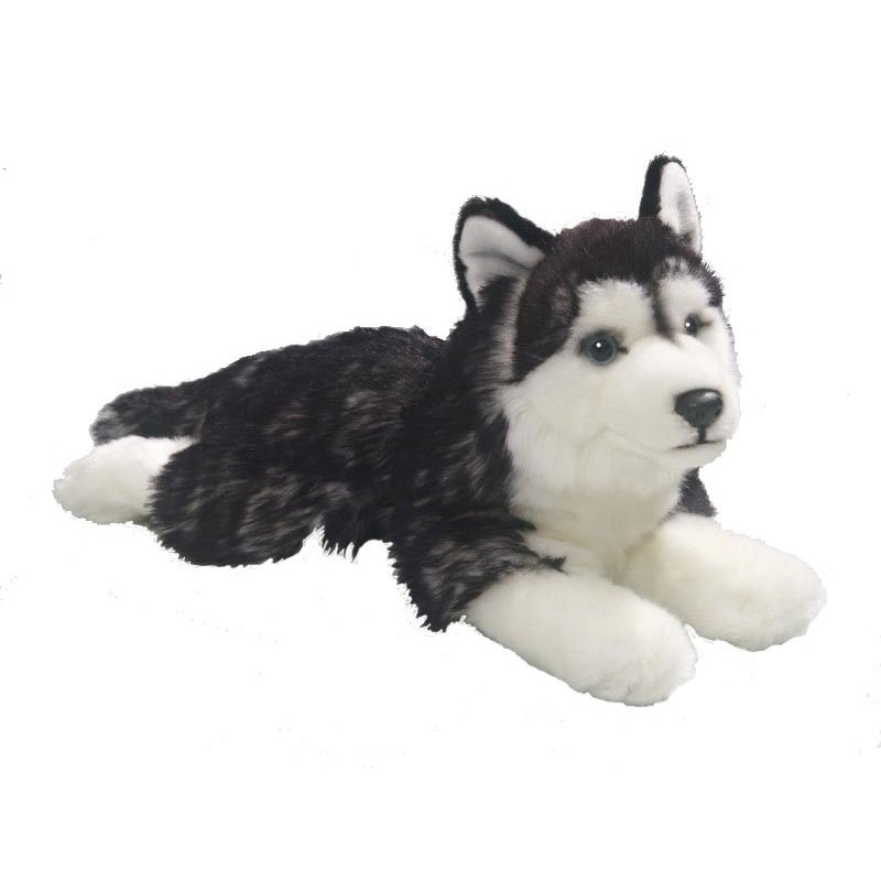 herten Onderverdelen aansluiten Pluche liggende Husky honden knuffel 32 cm - Husky knuffels - Bellatio  warenhuis