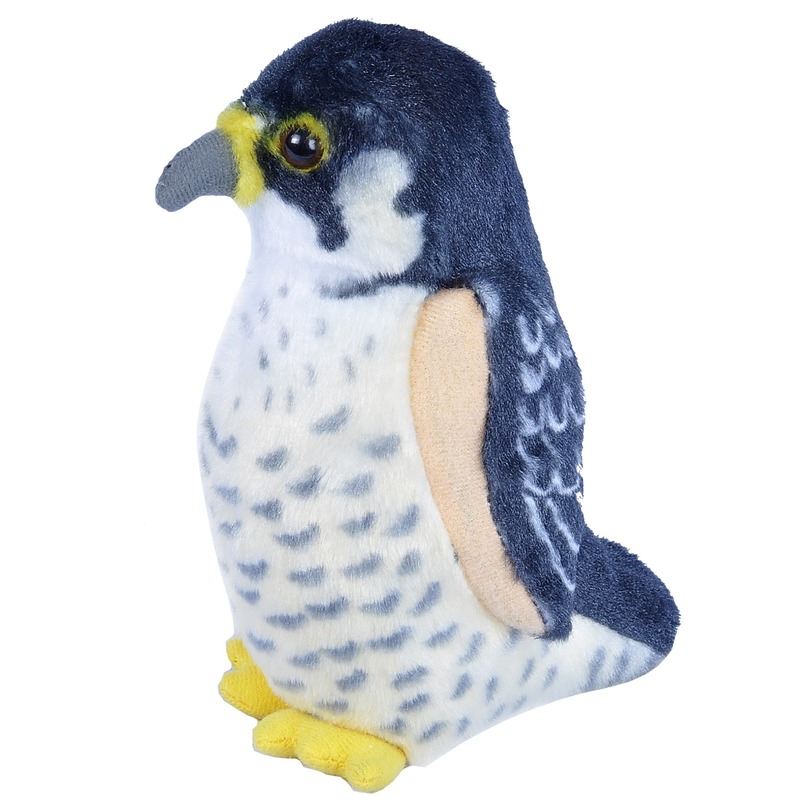 Pluche slechtvalk knuffel vogel met geluid 13 cm speelgoed