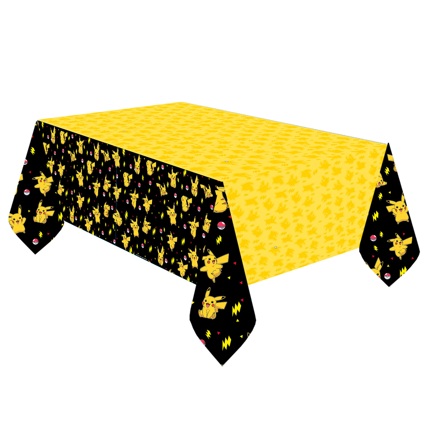 Pokemon themafeest tafelkleed - geel/zwart - papier - 120 x 180 cm -