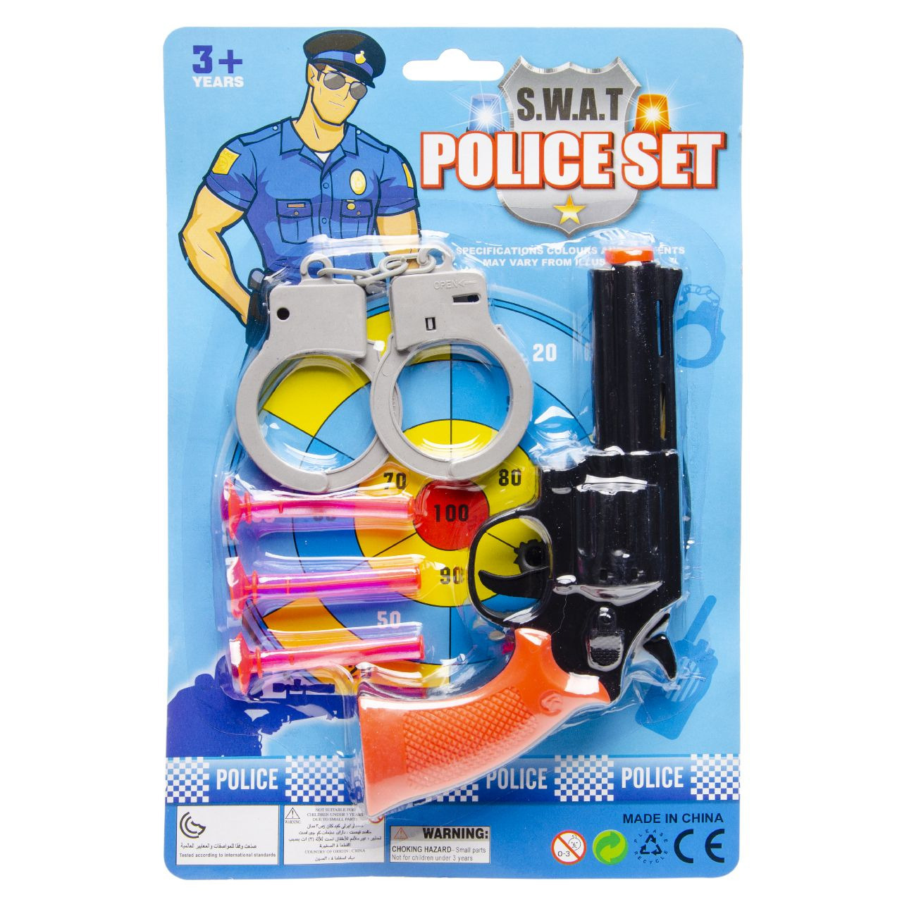 Politie speelgoed set - 4-delig met pistool - voor kinderen - plastic -