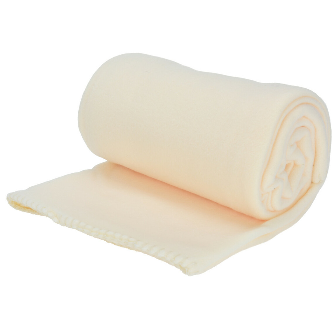 Polyester fleece deken-dekentje-plaid 125 x 150 cm licht beige