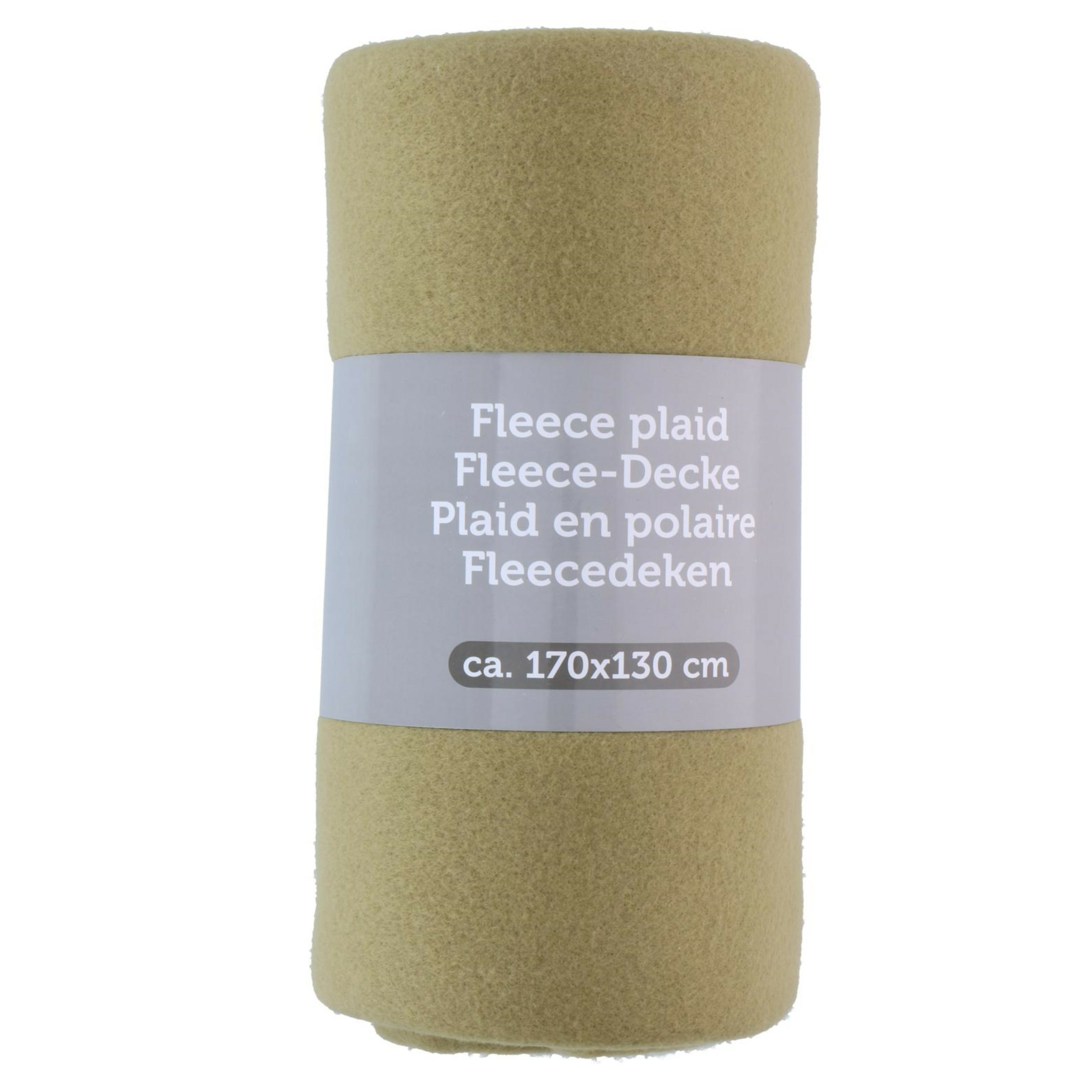 Polyester fleece deken-dekentje-plaid 170 x 130 cm mosgroen