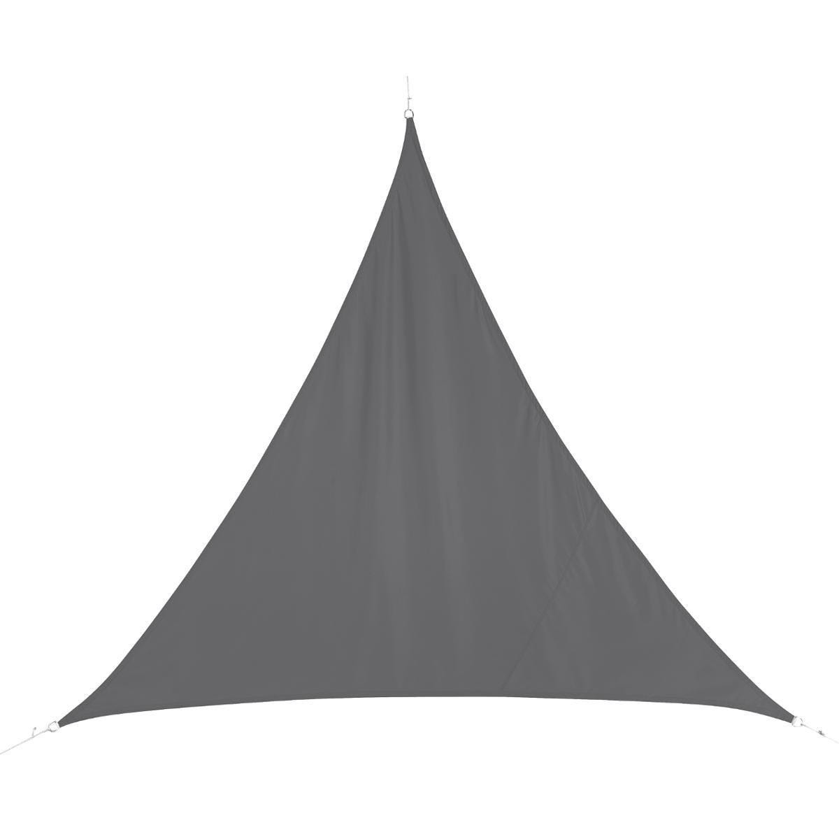 Polyester schaduwdoek-zonnescherm Curacao driehoek grijs 3 x 3 x 3 meter