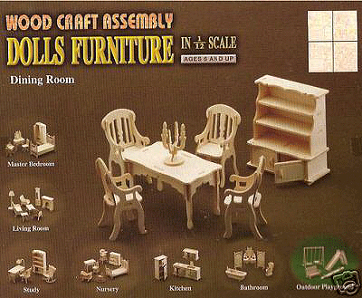 Dollhouse mini furniture living room/dining room set