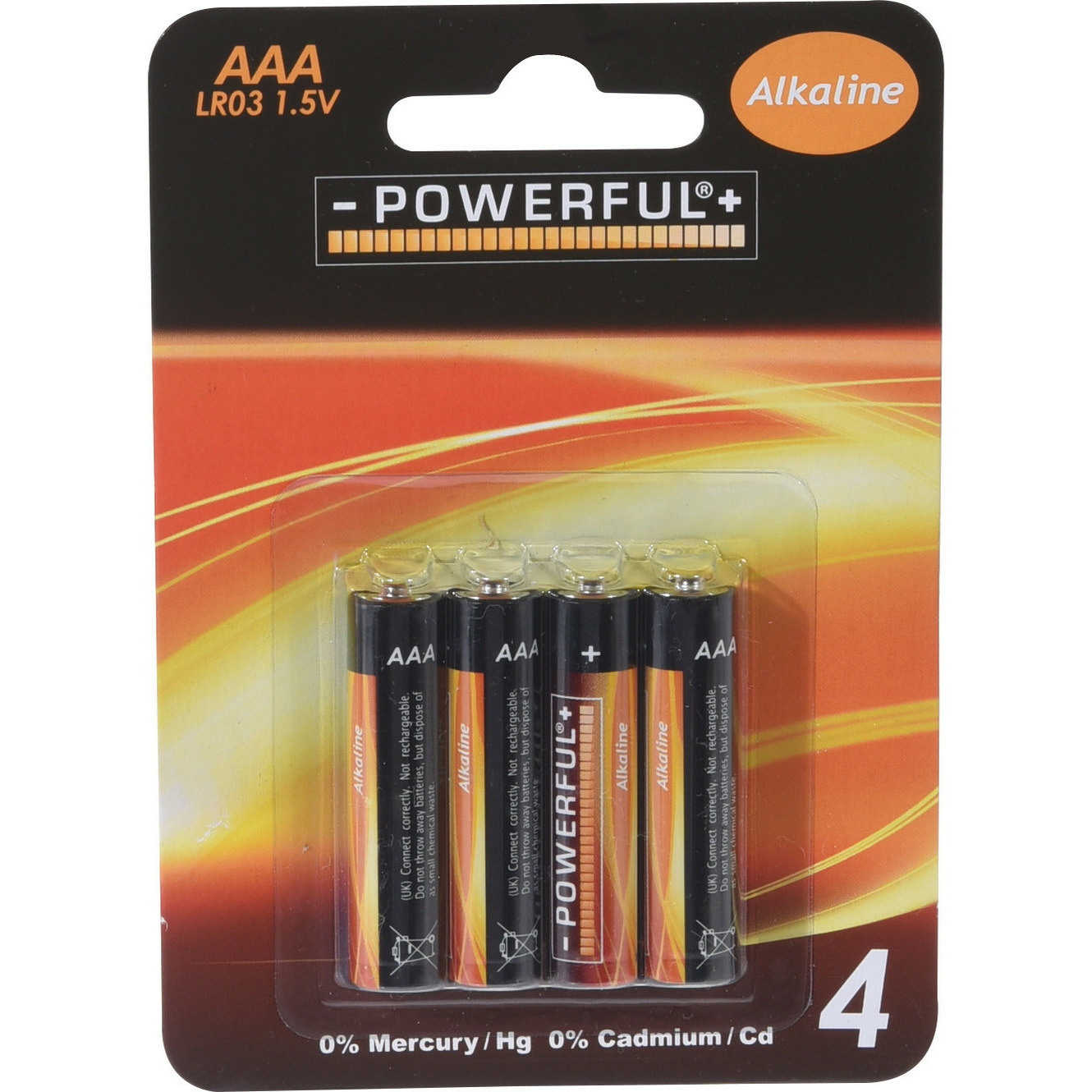 Powerful Batterijen AAA type 4x stuks Alkaline