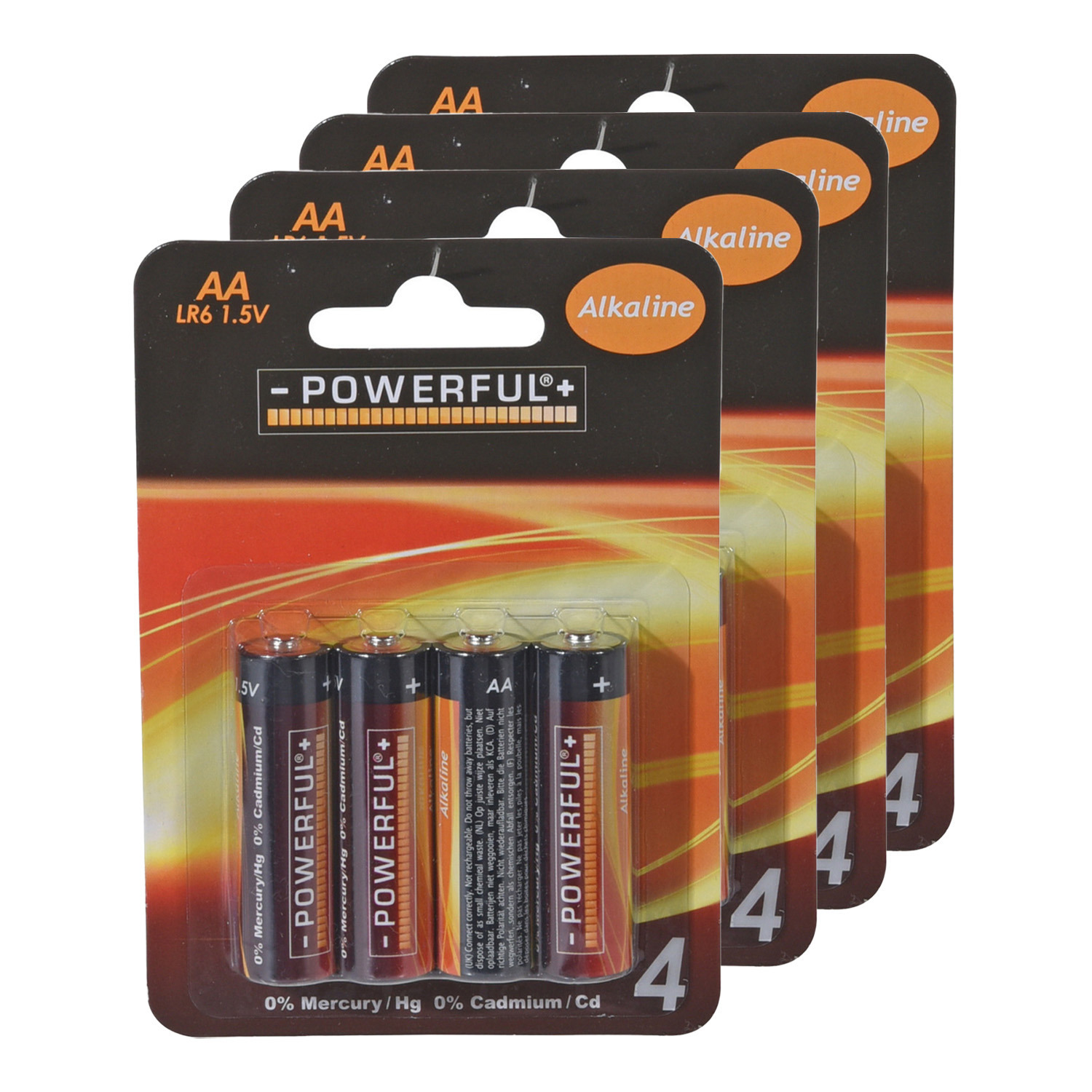 Powerful Batterijen Penlite AA type 16x stuks Alkaline