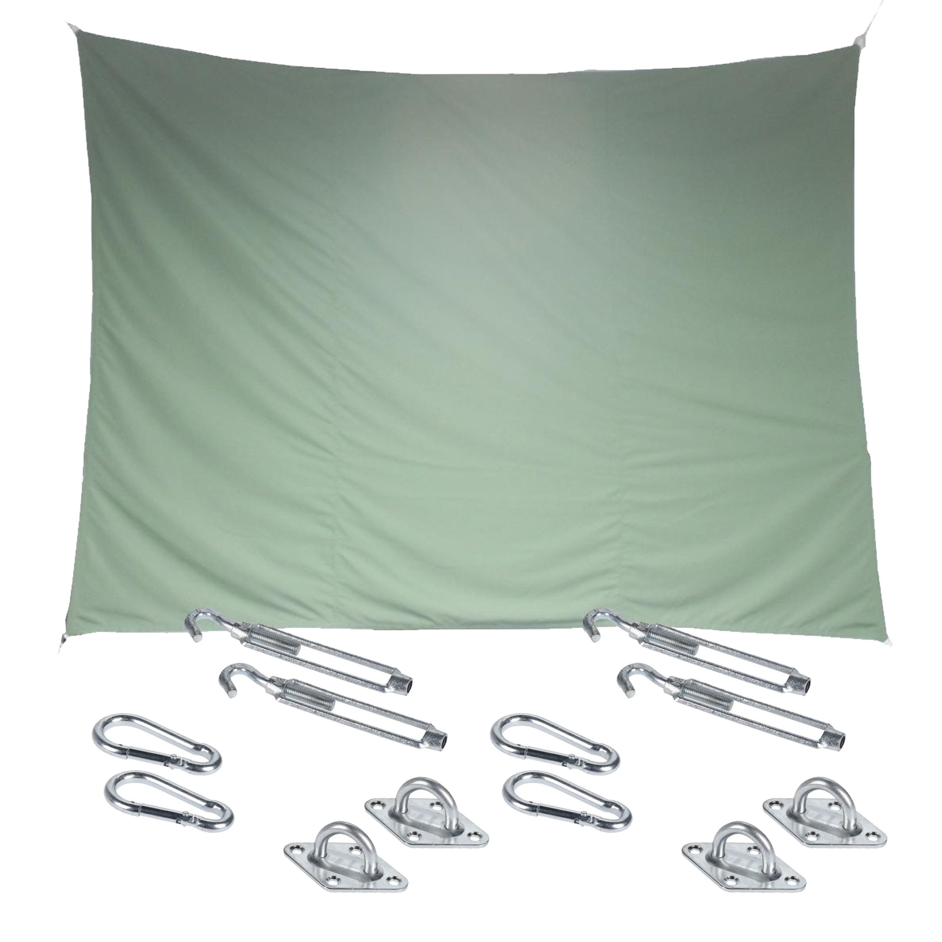 Premium kwaliteit schaduwdoek-zonnescherm Shae rechthoekig groen 3 x 4 meter met ophanghaken