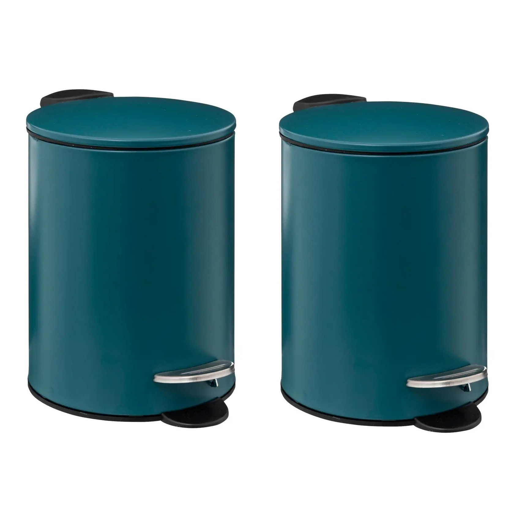 Prullenbak-pedaalemmer 2x metaal blauw 3 liter 16 x 25 cm Badkamer-toilet